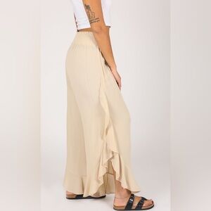 Sound Style New York Smocked Soft Crop Pant W/ Ruffle Size Small